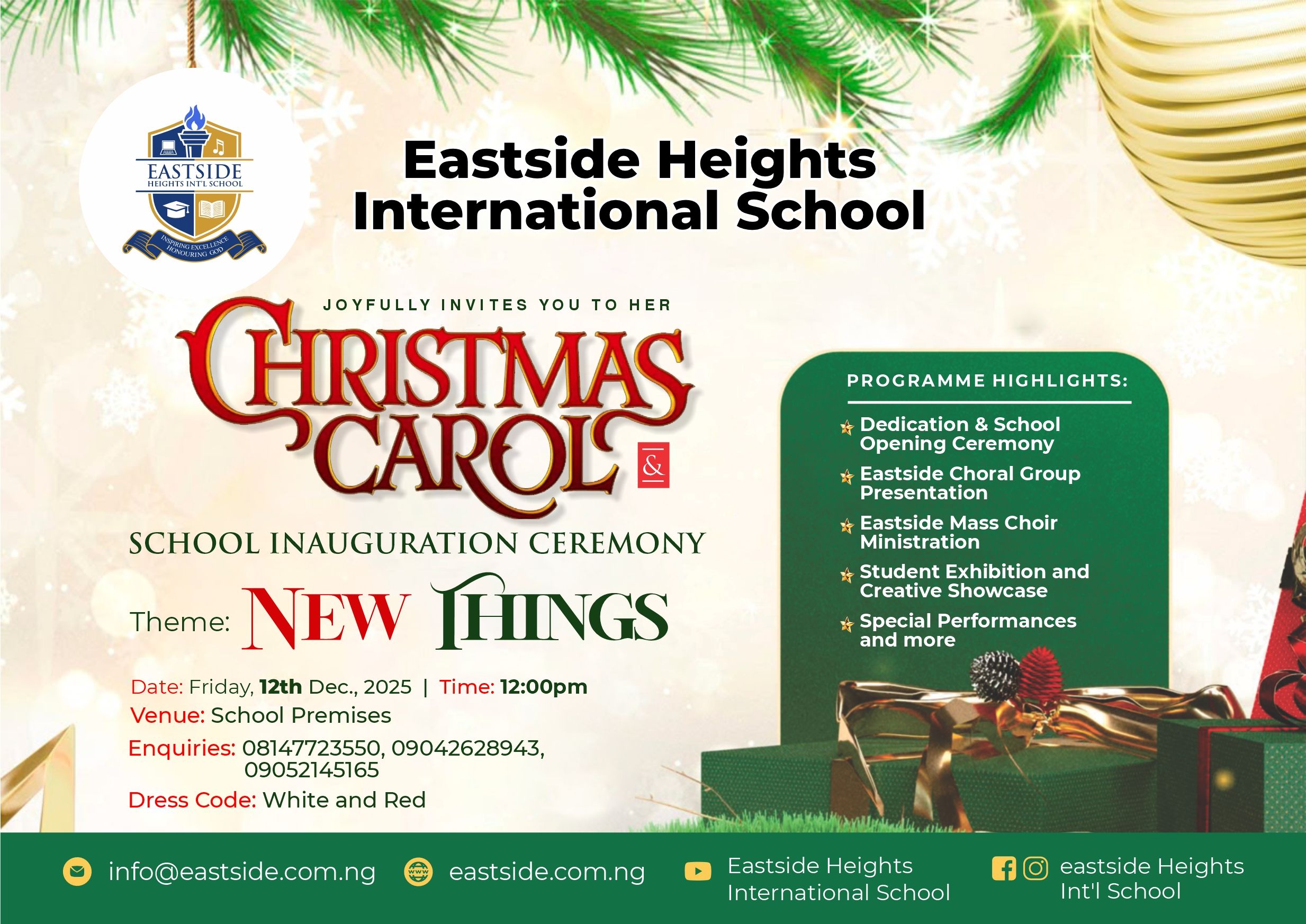 Christmas Carol & School Inauguration Ceremony 2025